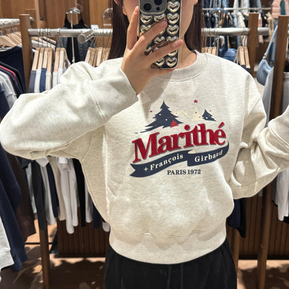 韓國 Marithe Francois Girbaud W WINTER CHALET CROP SWEATSHIRT BRUSHED 【MF001】 - STT Mall HK 靚太網購