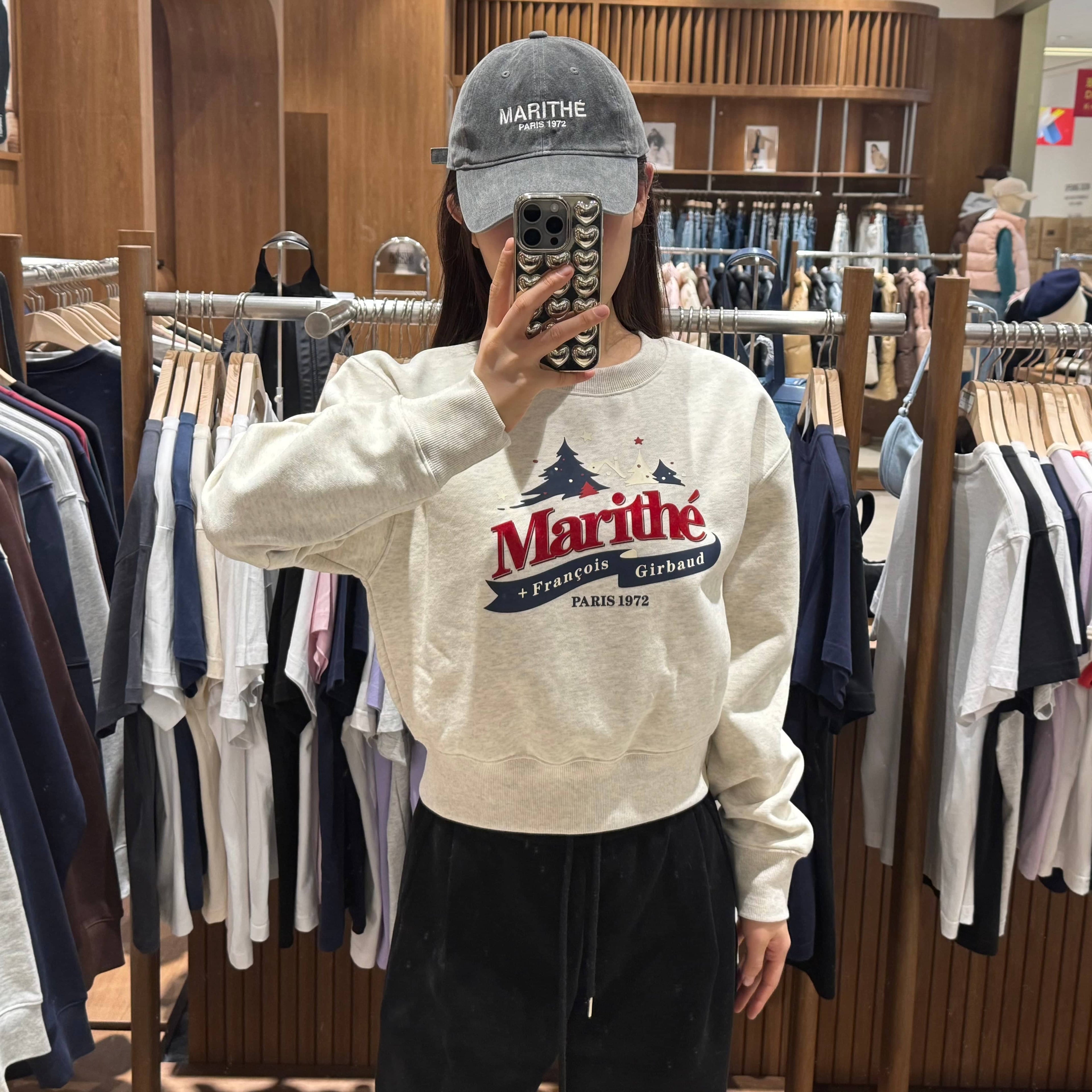 韓國 Marithe Francois Girbaud W WINTER CHALET CROP SWEATSHIRT BRUSHED 【MF001】 - STT Mall HK 靚太網購