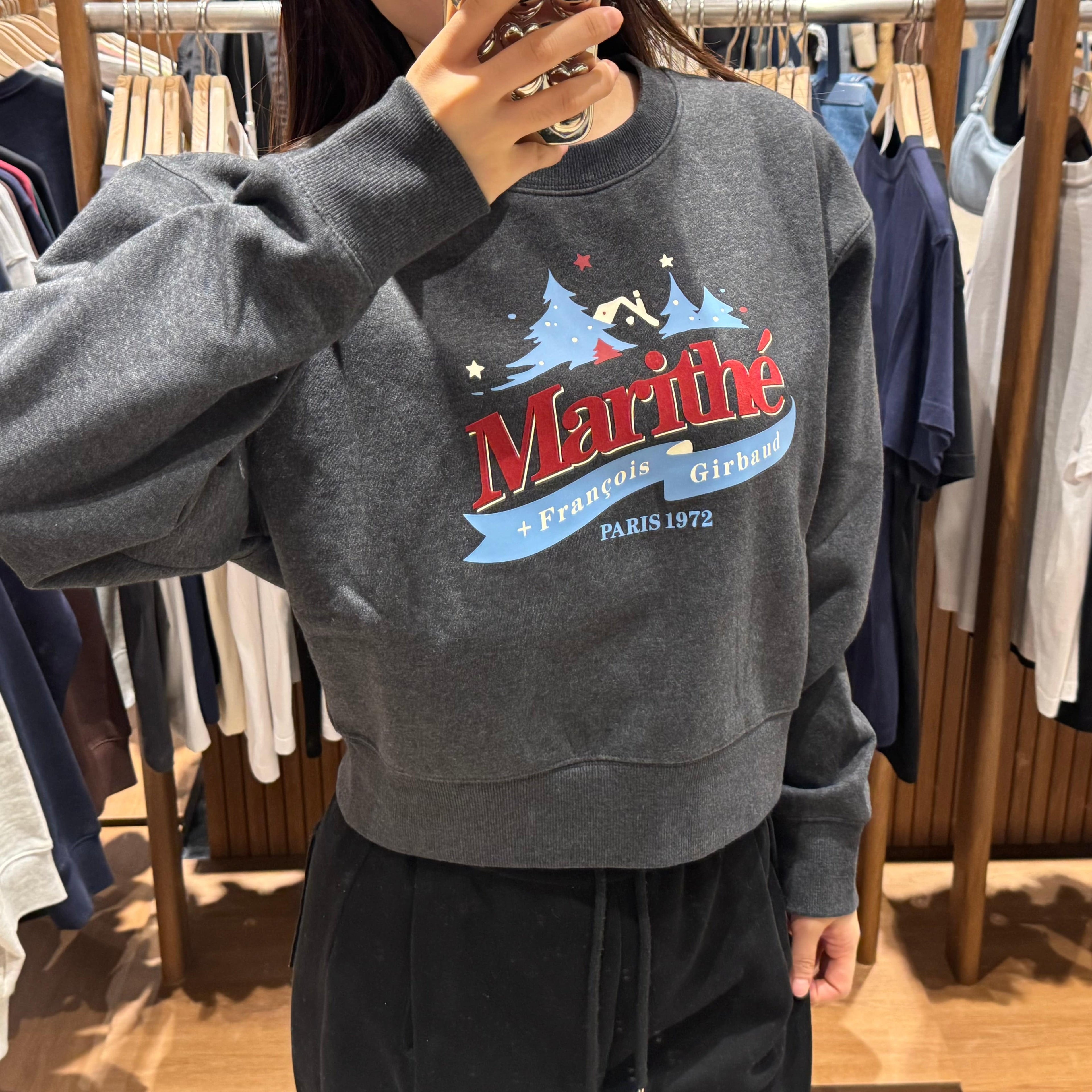 韓國 Marithe Francois Girbaud W WINTER CHALET CROP SWEATSHIRT BRUSHED 【MF001】 - STT Mall HK 靚太網購