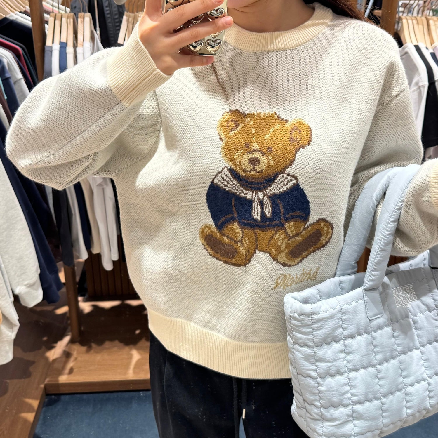 韓國 Marithe Francois Girbaud DOODLE BEAR SWEATER 【MF006】 - STT Mall HK 靚太網購