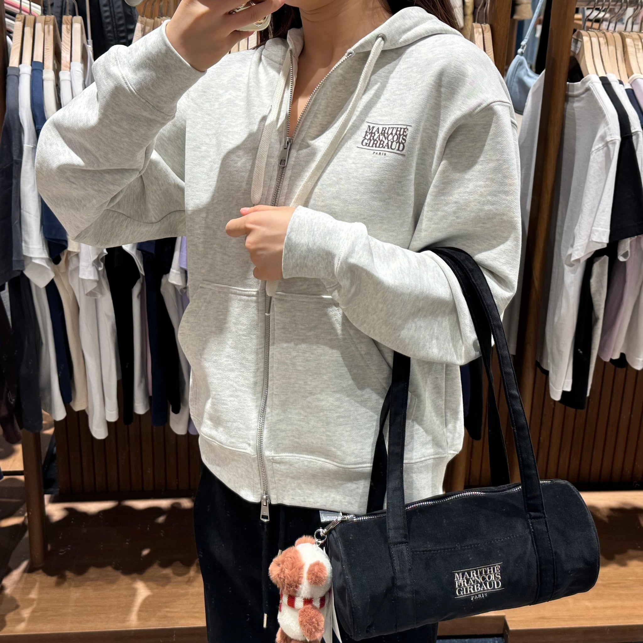 韓國 Marithe Francois Girbaud BIG CLASSIC LOGO HOODIE ZIPUP 【MF010】 - STT Mall HK 靚太網購