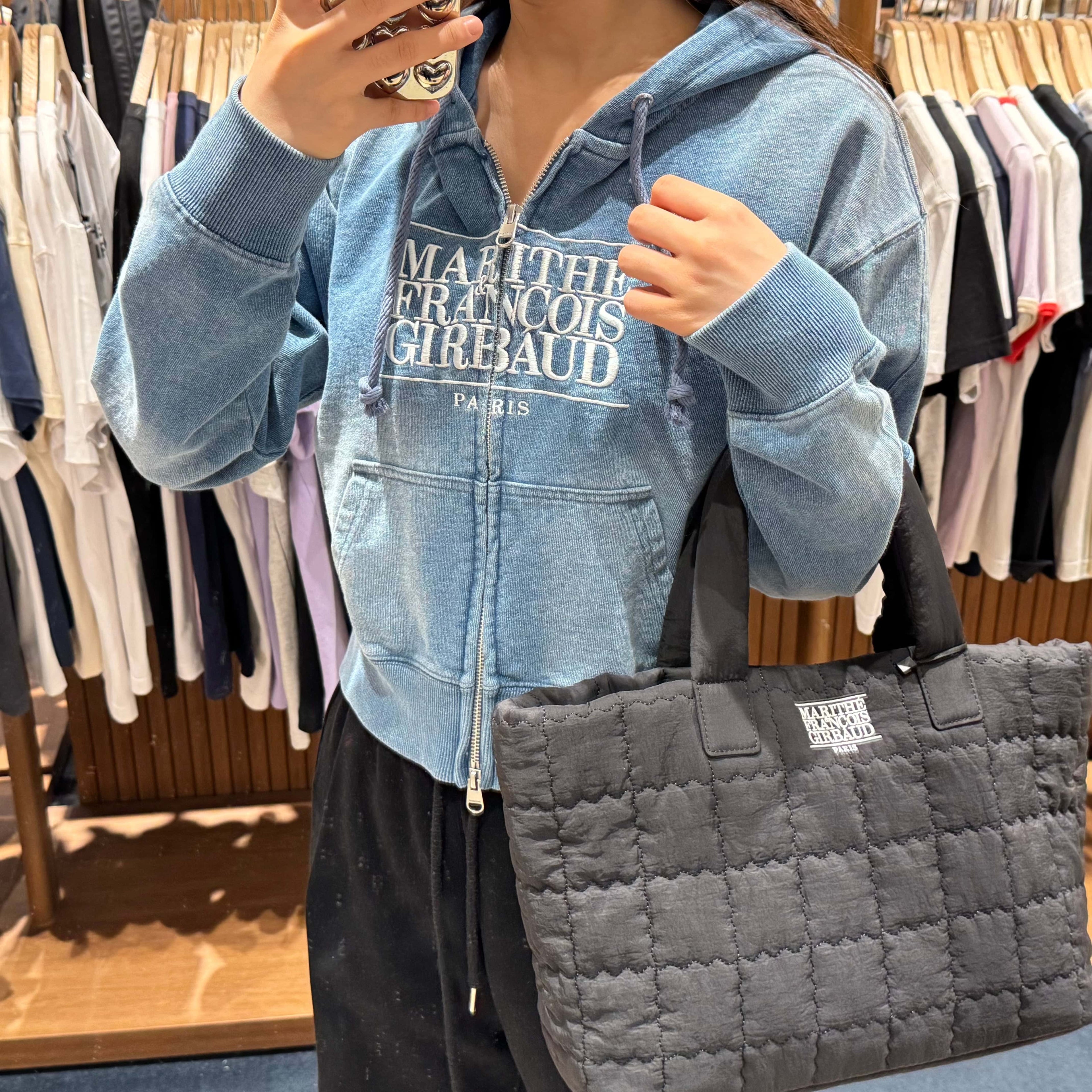 韓國 Marithe Francois Girbaud CLASSIC LOGO PADDING TOTE BAG 【MF007】 - STT Mall HK 靚太網購