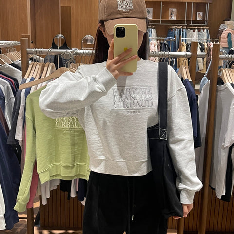 韓國 Marithe Francois Girbaud W CLASSIC LOGO CROP SWEATSHIRT 【MF015】 - STT Mall HK 靚太網購