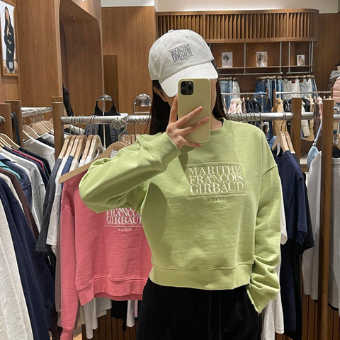 韓國 Marithe Francois Girbaud W CLASSIC LOGO CROP SWEATSHIRT 【MF015】 - STT Mall HK 靚太網購
