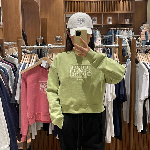 韓國 Marithe Francois Girbaud W CLASSIC LOGO CROP SWEATSHIRT 【MF015】 - STT Mall HK 靚太網購
