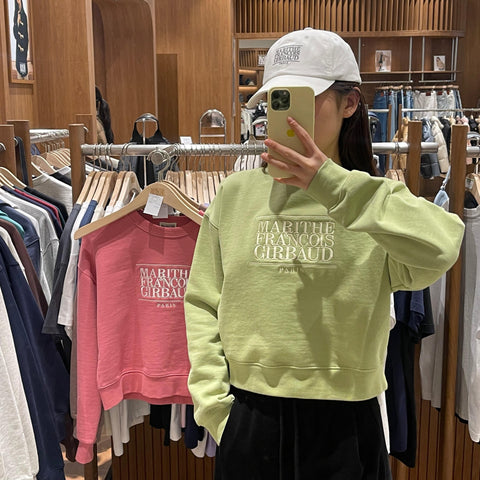 韓國 Marithe Francois Girbaud W CLASSIC LOGO CROP SWEATSHIRT 【MF015】 - STT Mall HK 靚太網購