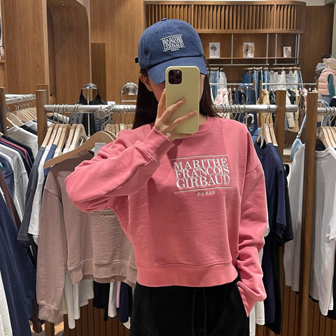韓國 Marithe Francois Girbaud W CLASSIC LOGO CROP SWEATSHIRT 【MF015】 - STT Mall HK 靚太網購
