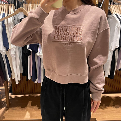 韓國 Marithe Francois Girbaud W CLASSIC LOGO CROP SWEATSHIRT 【MF015】 - STT Mall HK 靚太網購