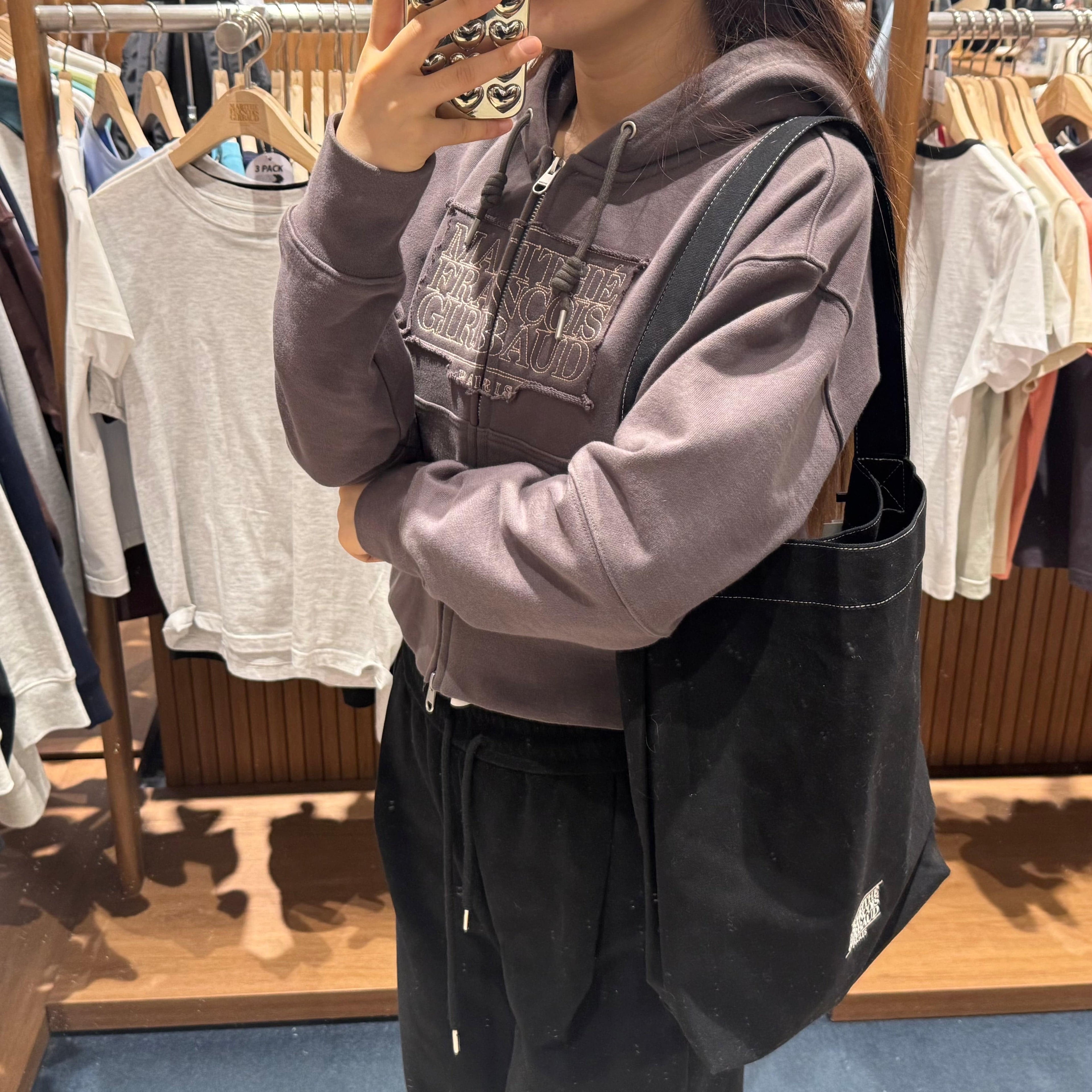 韓國 Marithe Francois Girbaud W CLASSIC LOGO CROP HOODIE ZIPUP 【MF018】 - STT Mall HK 靚太網購