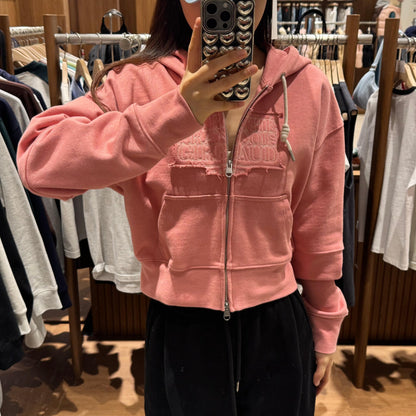 韓國 Marithe Francois Girbaud W CLASSIC LOGO CROP HOODIE ZIPUP 【MF018】 - STT Mall HK 靚太網購