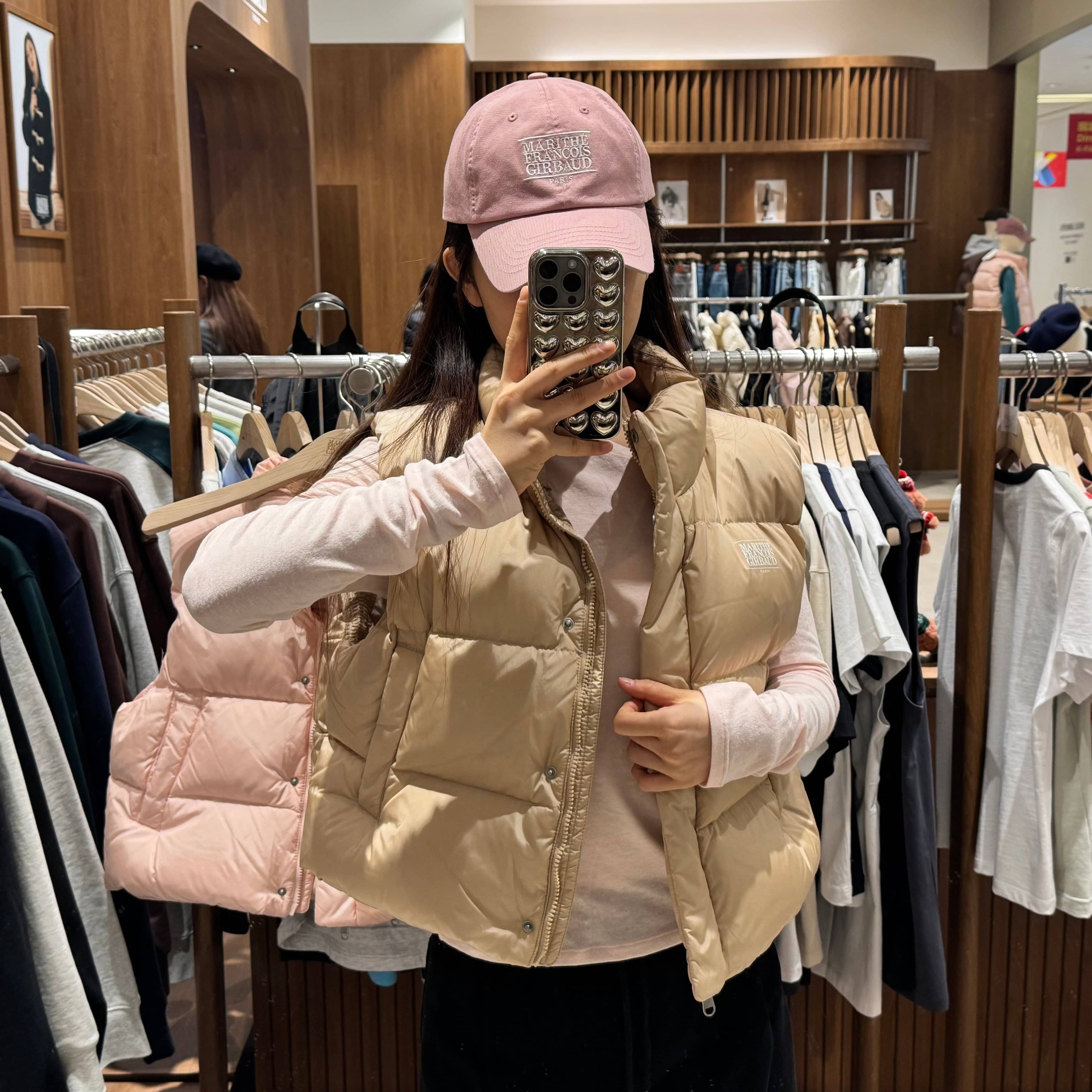 韓國 Marithe Francois Girbaud W CLASSIC LOGO DUCK DOWN CROP VEST 【MF026】 - STT Mall HK 靚太網購