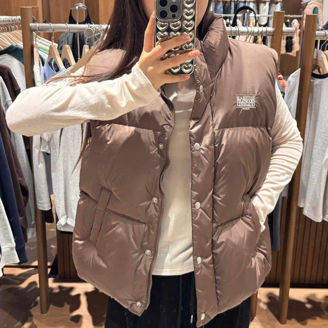 韓國 Marithe Francois Girbaud CLASSIC LOGO DUCK DOWN VEST 【MF027】 - STT Mall HK 靚太網購