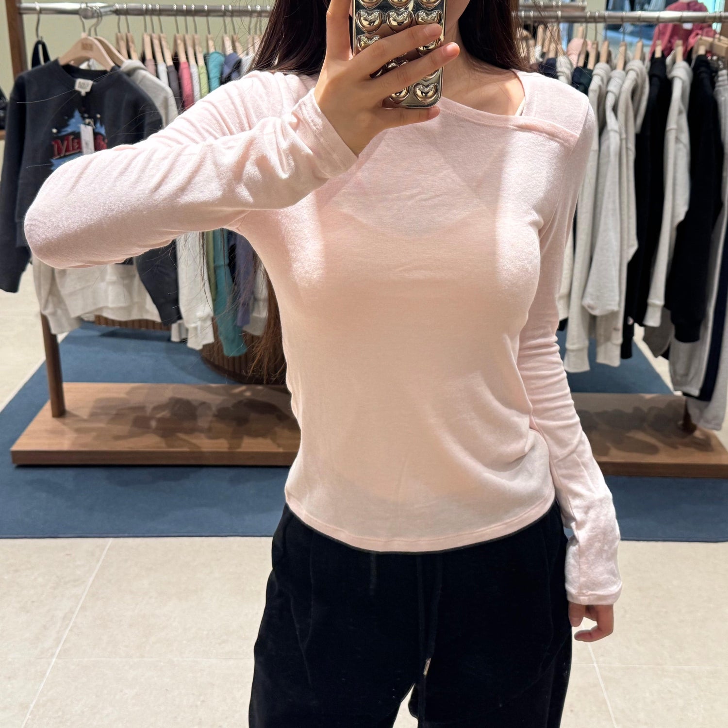 韓國 Marithe Francois Girbaud W NECK POINT LONG SLEEVE 【MF028】 - STT Mall HK 靚太網購