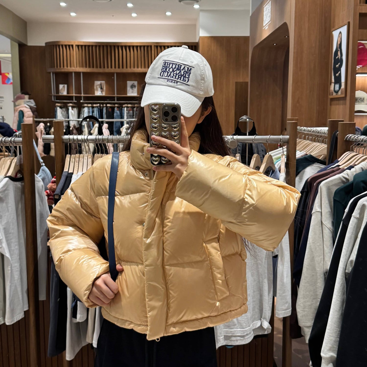 韓國 Marithe Francois Girbaud W GLOSSY DUCK DOWN CROP PUFFER 【MF104】 - STT Mall HK 靚太網購