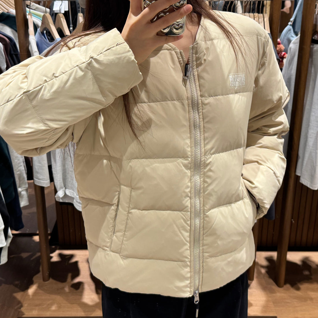 韓國 Marithe Francois Girbaud COLLARLESS LIGHTWEIGHT DUCK DOWN JACKET 【MF107】 - STT Mall HK 靚太網購