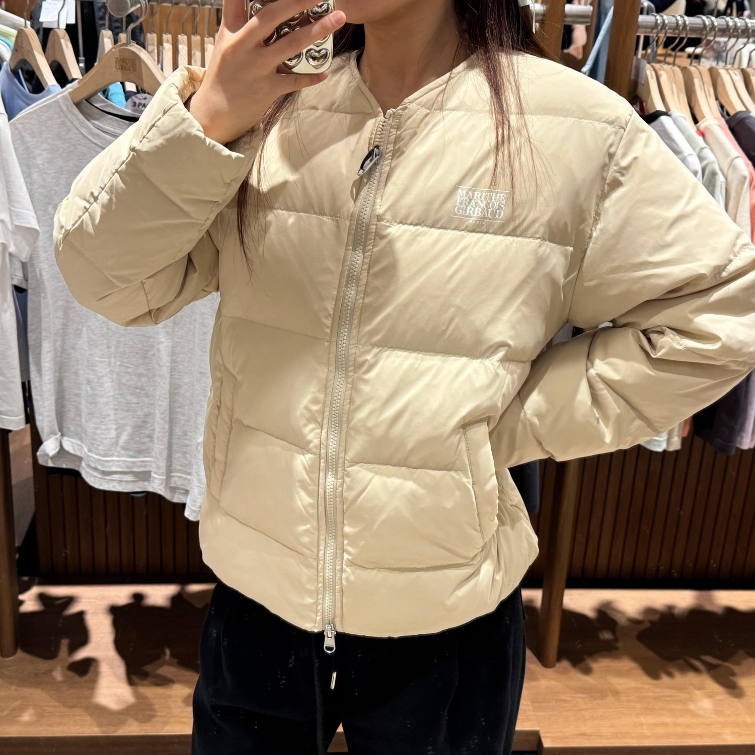 韓國 Marithe Francois Girbaud COLLARLESS LIGHTWEIGHT DUCK DOWN JACKET 【MF107】 - STT Mall HK 靚太網購