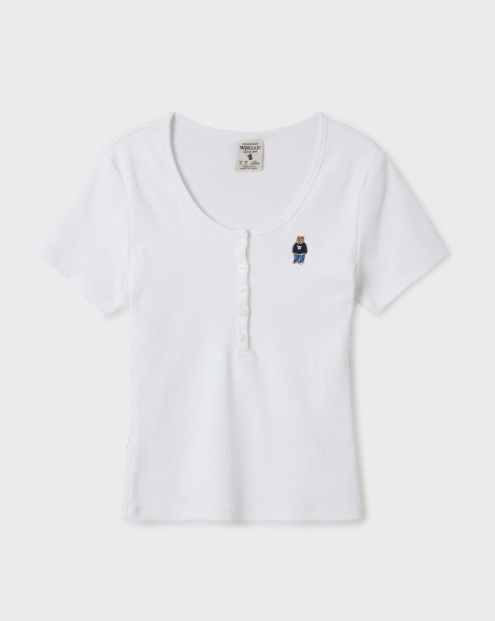 韓國 Who.A.U Steve Ribbed Henry Neck T-Shirt【WA063】 - STT Mall HK 靚太網購