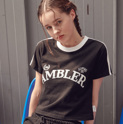 韓國 Ambler Flag Crop Short Sleeve T-Shirt【AR008】 - STT Mall HK 靚太網購