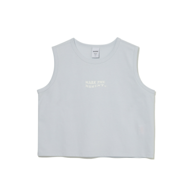 韓國 Markm WAVE SLOGAN SLEEVELESS CROP T-SHIRT【MA052】 - STT Mall HK 靚太網購