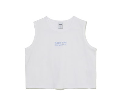 韓國 Markm WAVE SLOGAN SLEEVELESS CROP T-SHIRT【MA052】 - STT Mall HK 靚太網購