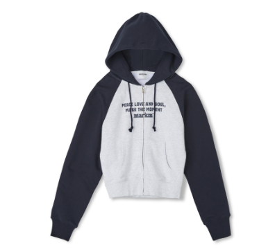 韓國 Markm SLOGAN RAGLAN HOODIE ZIP-UP【MA064】