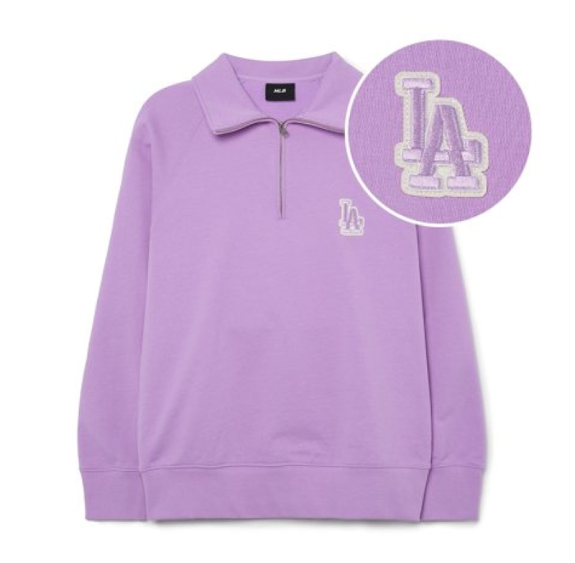 韓國 MLB BASIC MEDIUM LOGO HALF ZIP-UP OVERFIT SWEATSHIRT【MB152】