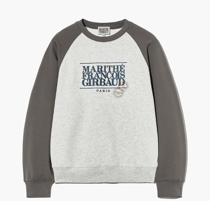 韓國 Marithe Francois Girbaud CLASSIC LOGO COLOR BLOCK RAGLAN SWEATSHIRT 【MF298】