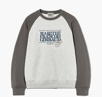 韓國 Marithe Francois Girbaud CLASSIC LOGO COLOR BLOCK RAGLAN SWEATSHIRT 【MF298】