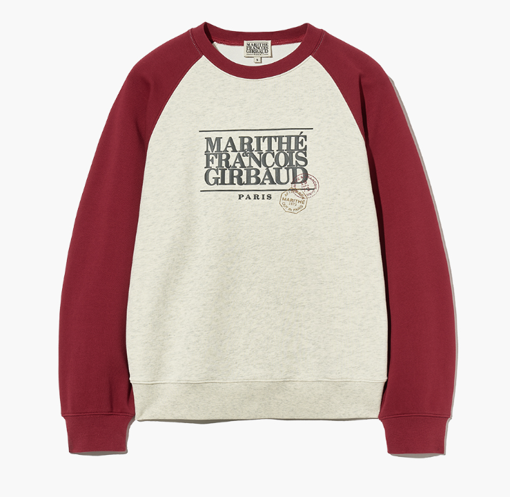 韓國 Marithe Francois Girbaud CLASSIC LOGO COLOR BLOCK RAGLAN SWEATSHIRT 【MF298】