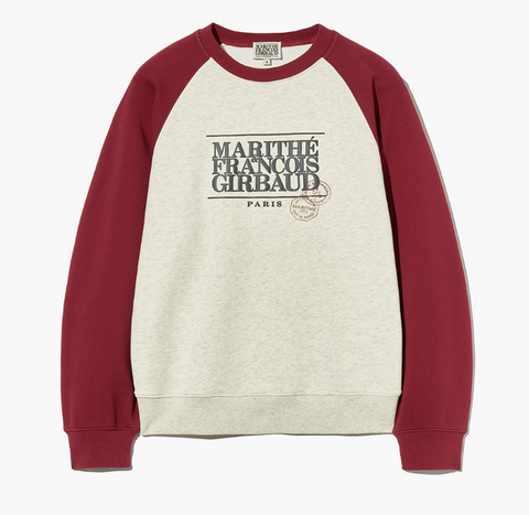 韓國 Marithe Francois Girbaud CLASSIC LOGO COLOR BLOCK RAGLAN SWEATSHIRT 【MF298】 - STT Mall HK 靚太網購
