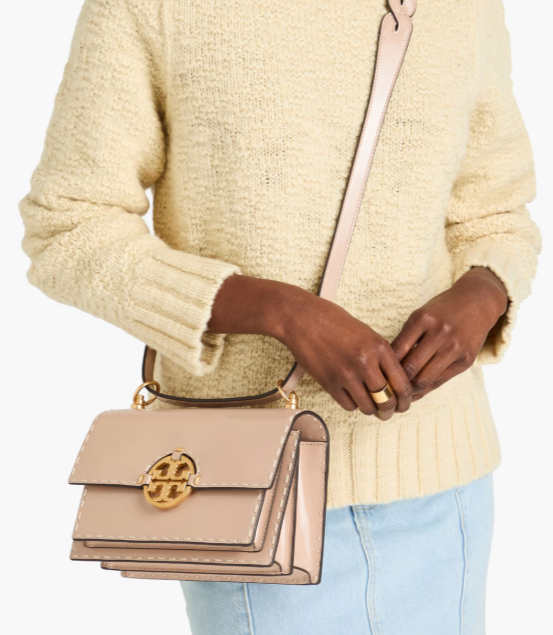 Tory Burch Miller glossed-leather cross-body bag