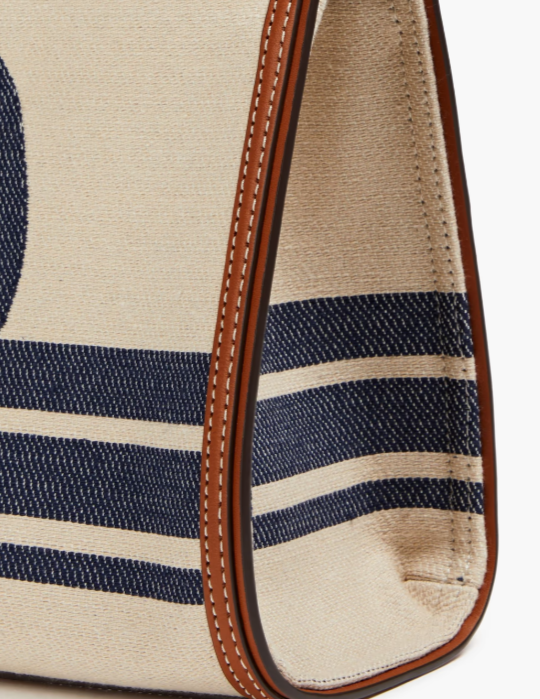 TORY BURCH Ella leather-trimmed jacquard tote