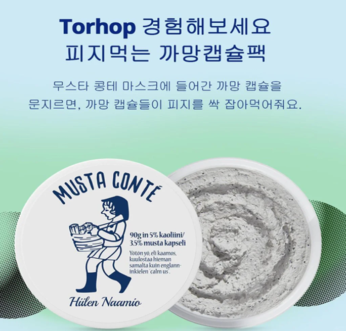 韓國 Torhop 60秒黑炭膠囊清潔面膜 90g【KX040】