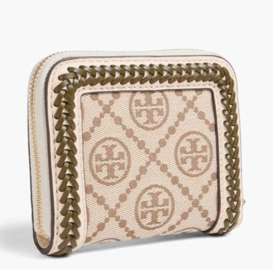 TORY BURCH T Monogram jacquard and leather wallet