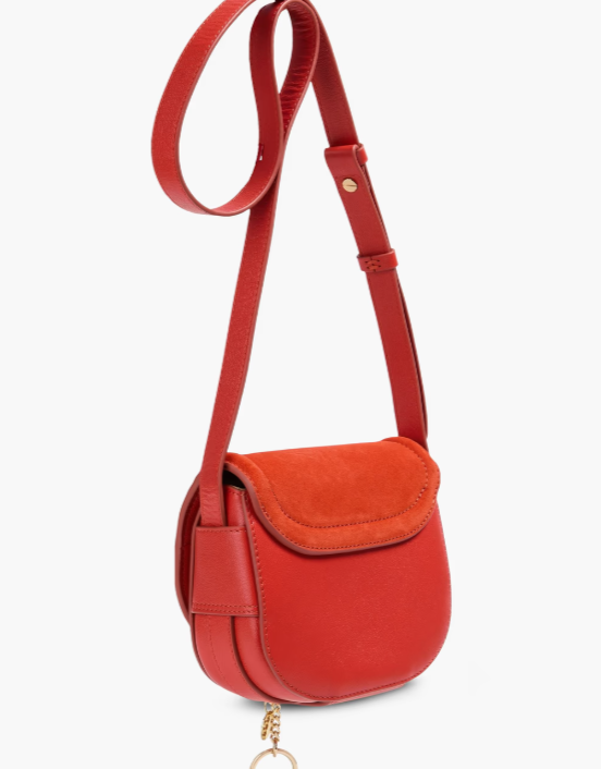 SEE BY CHLOÉ Hana suede and pebbled-leather cross-body bag