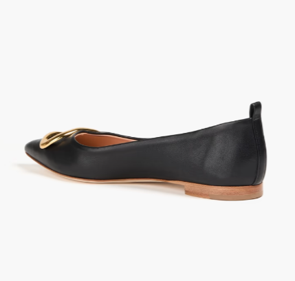 RUPERT SANDERSON Claudette embellished leather point-toe flats