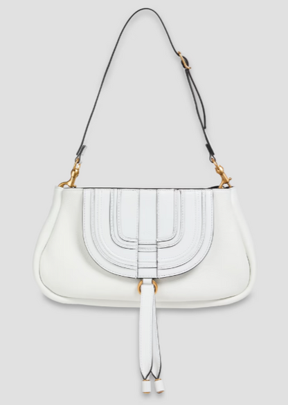 CHLOÉ Marcie smooth and textured-leather shoulder bag