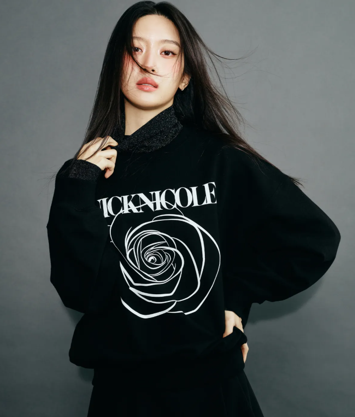 韓國 Nick Nicole ROSE PRINTING SWEATSHIRT【NN038】