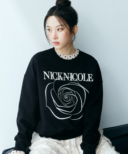 韓國 Nick Nicole VOLUME NICOLE ROSE SWEATSHIRT【NN040】