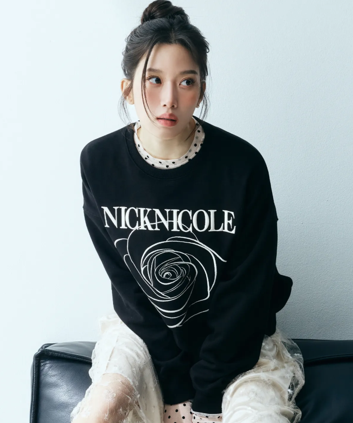 韓國 Nick Nicole VOLUME NICOLE ROSE SWEATSHIRT【NN040】