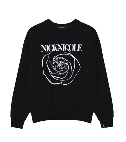 韓國 Nick Nicole ROSE PRINTING SWEATSHIRT【NN038】