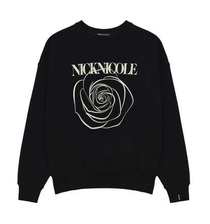 韓國 Nick Nicole ROSE PRINTING SWEATSHIRT【NN038】