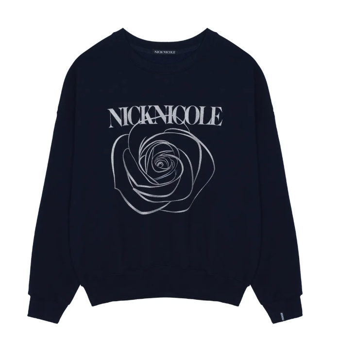 韓國 Nick Nicole ROSE PRINTING SWEATSHIRT【NN038】