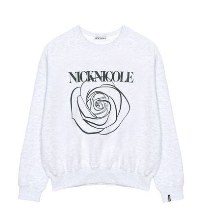 韓國 Nick Nicole ROSE PRINTING SWEATSHIRT【NN038】