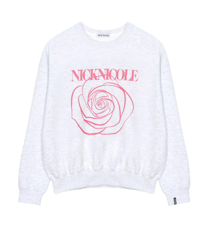 韓國 Nick Nicole ROSE PRINTING SWEATSHIRT【NN038】