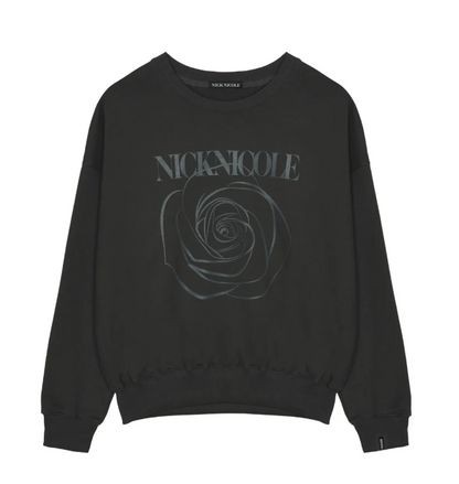 韓國 Nick Nicole ROSE PRINTING SWEATSHIRT【NN038】