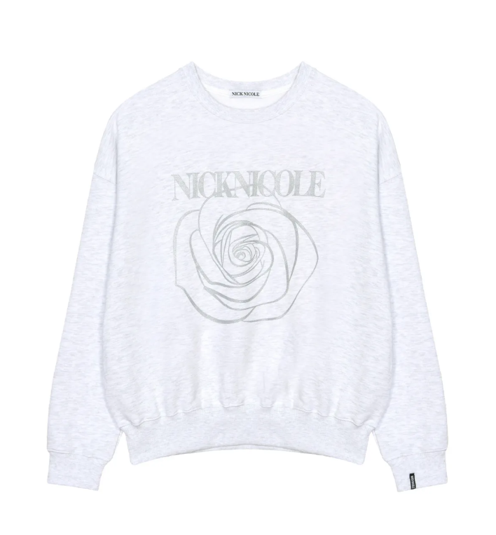 韓國 Nick Nicole ROSE PRINTING SWEATSHIRT【NN038】