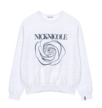 韓國 Nick Nicole ROSE PRINTING SWEATSHIRT【NN038】