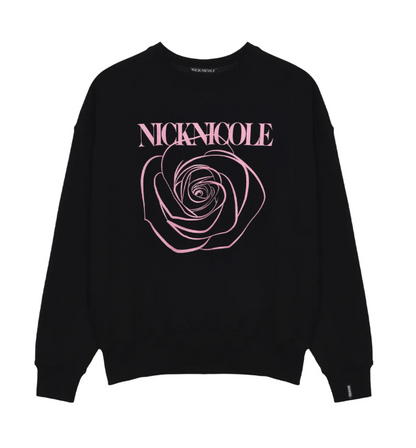 韓國 Nick Nicole ROSE PRINTING SWEATSHIRT【NN038】