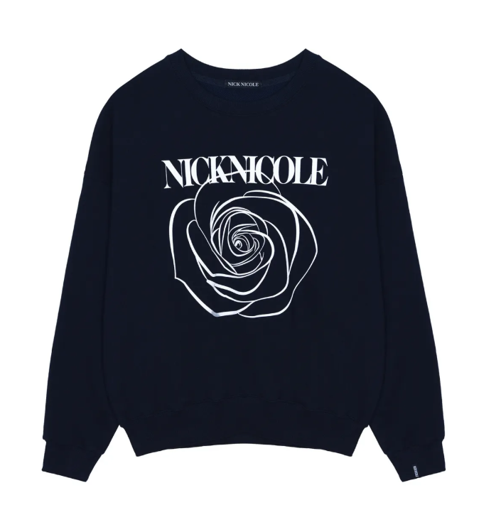 韓國 Nick Nicole ROSE PRINTING SWEATSHIRT【NN038】